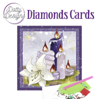 D0tty Design® - Set van 5 diamond painting kerstkaarten 15x15cm: (set 3)